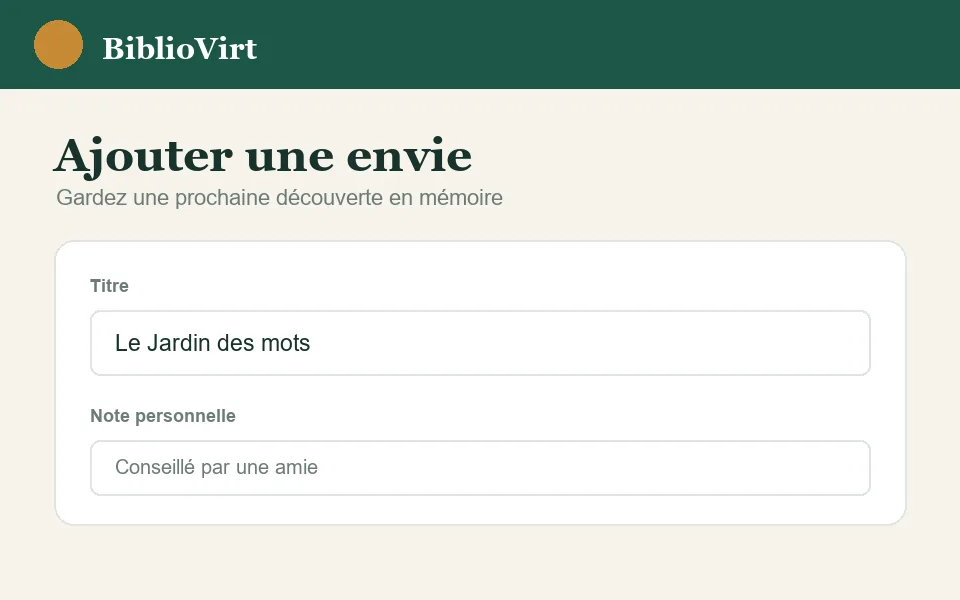 Exemple fictif d’ajout d’une envie