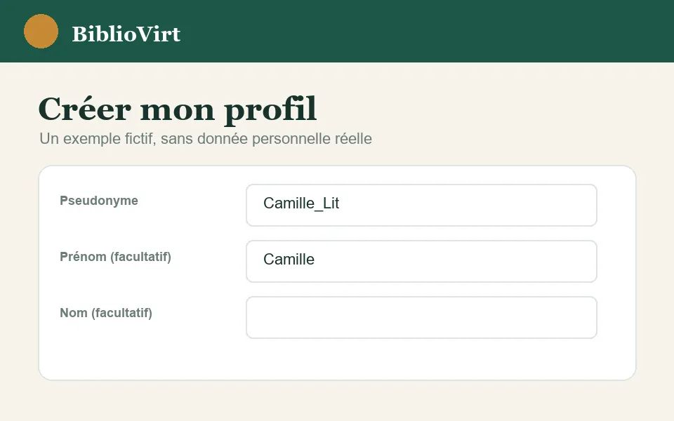 Exemple fictif de création d’un profil BiblioVirt