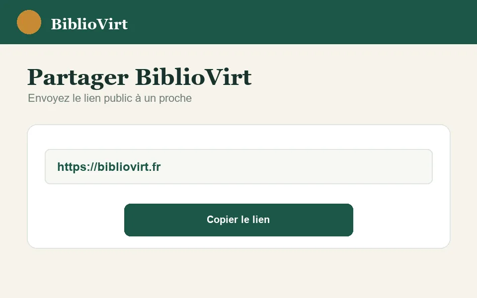 Exemple fictif du partage de BiblioVirt